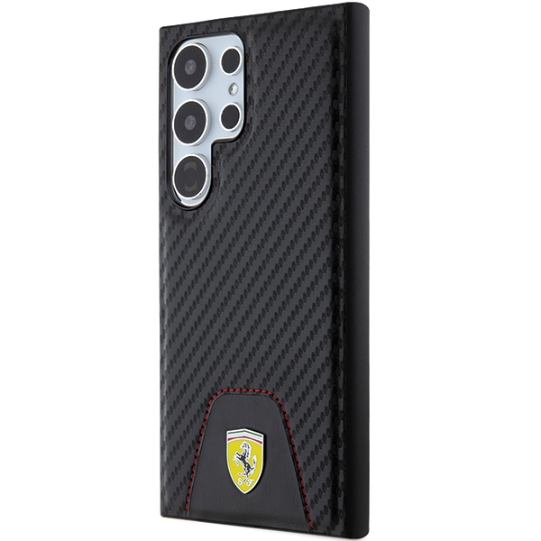 Чехол Ferrari для Samsung Galaxy S24 Ultra Carbon Stitched Bottom, черный
