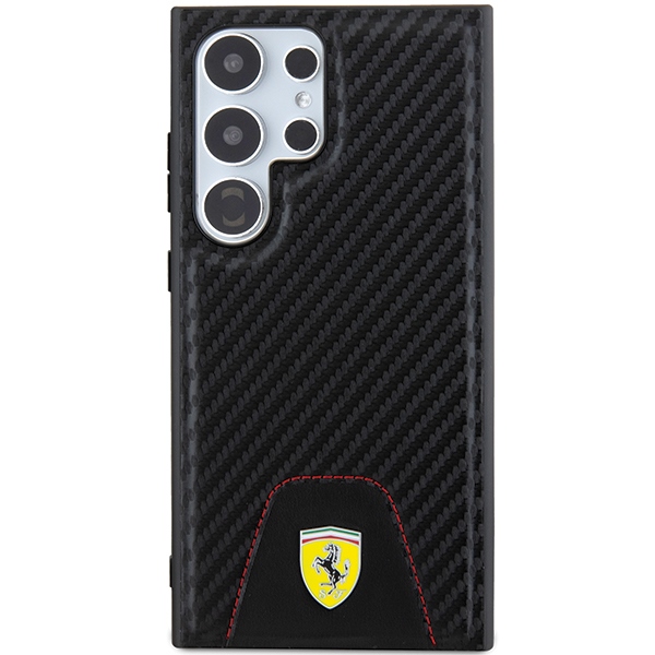 Чехол Ferrari для Samsung Galaxy S24 Ultra Carbon Stitched Bottom, черный