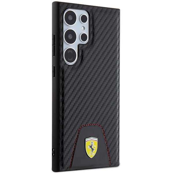 Чехол Ferrari для Samsung Galaxy S24 Ultra Carbon Stitched Bottom, черный