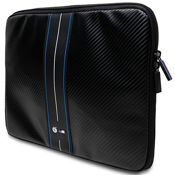 BMW Carbon & Blue Stripe Laptop Sleeve 16\", Black
