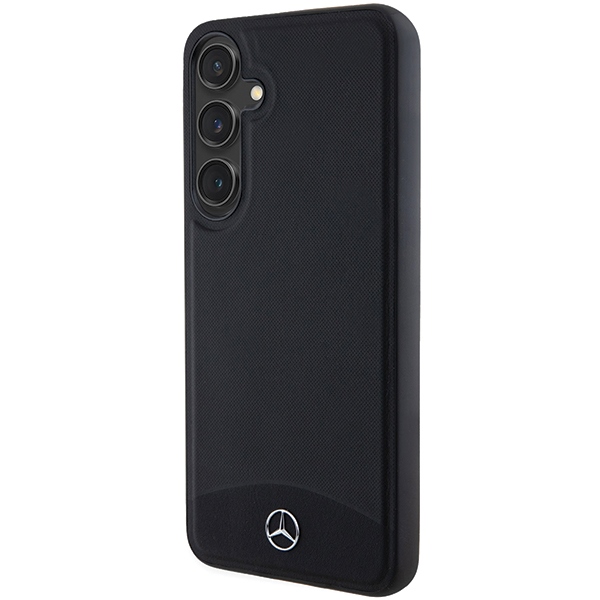 Mercedes Samsung Galaxy S24+ Case Leather Textured & Plain MagSafe, Black
