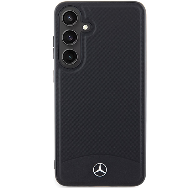 Mercedes Samsung Galaxy S24+ Case Leather Textured & Plain MagSafe, Black