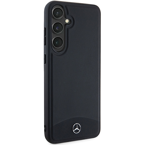 Mercedes Samsung Galaxy S24+ Case Leather Textured & Plain MagSafe, Black