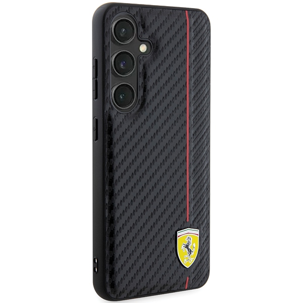 Ferrari Samsung Galaxy S24 Case Carbon Printed Line, Black
