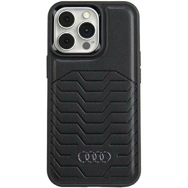 Apple iPhone 15 Pro 6.1'' Audi Synthetic Leather MagSafe Case Cover, Black