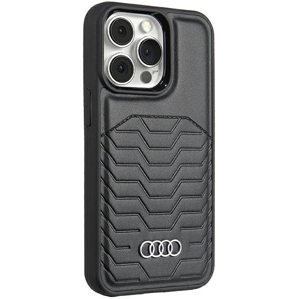 Audi iPhone 15 Pro Case Synthetic Leather MagSafe, Black