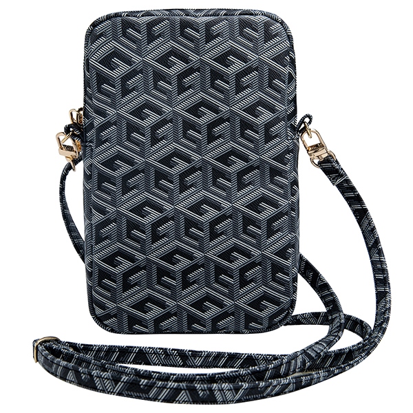Guess Zip GCube Bottom Stripe Phone Bag, Black