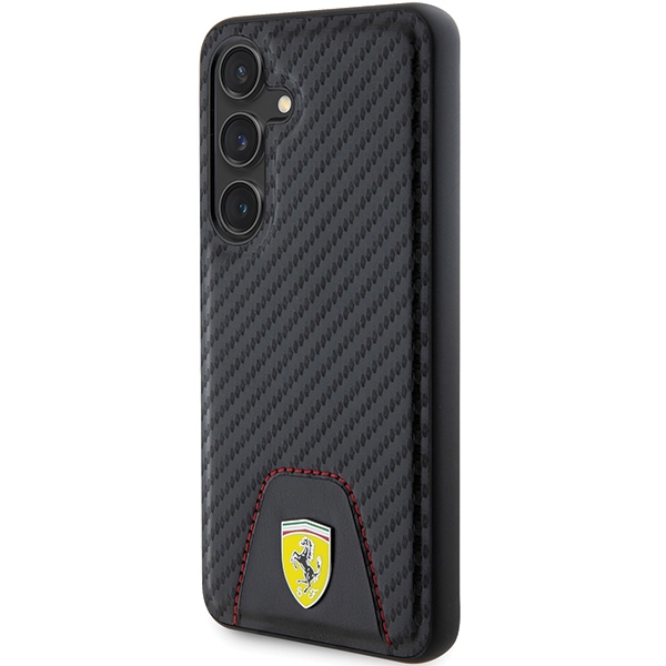Ferrari Samsung Galaxy S24 Case Carbon Stitched Bottom, Black