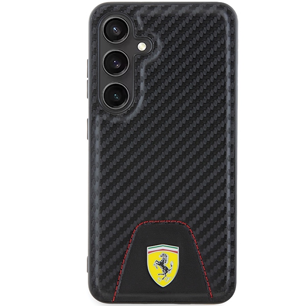 Ferrari Samsung Galaxy S24 Case Carbon Stitched Bottom, Black