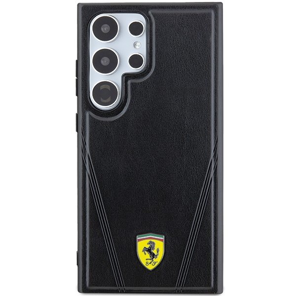 Ferrari Samsung Galaxy S24 Ultra Case Hot Stamp V Lines MagSafe, Black