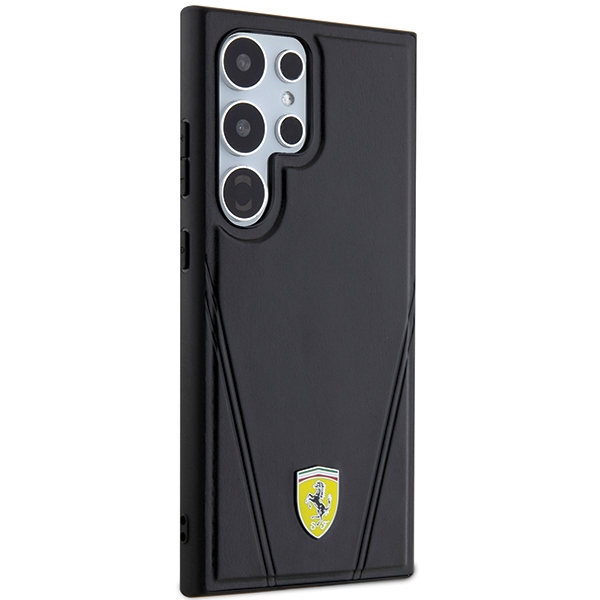 Ferrari Samsung Galaxy S24 Ultra Case Hot Stamp V Lines MagSafe, Black