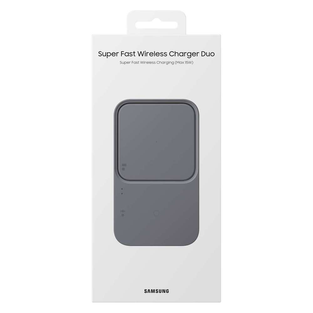 Samsung Duo EP-P5400TBEGEU 15W bezvadu lādētājs ar tīkla adapteri, melns