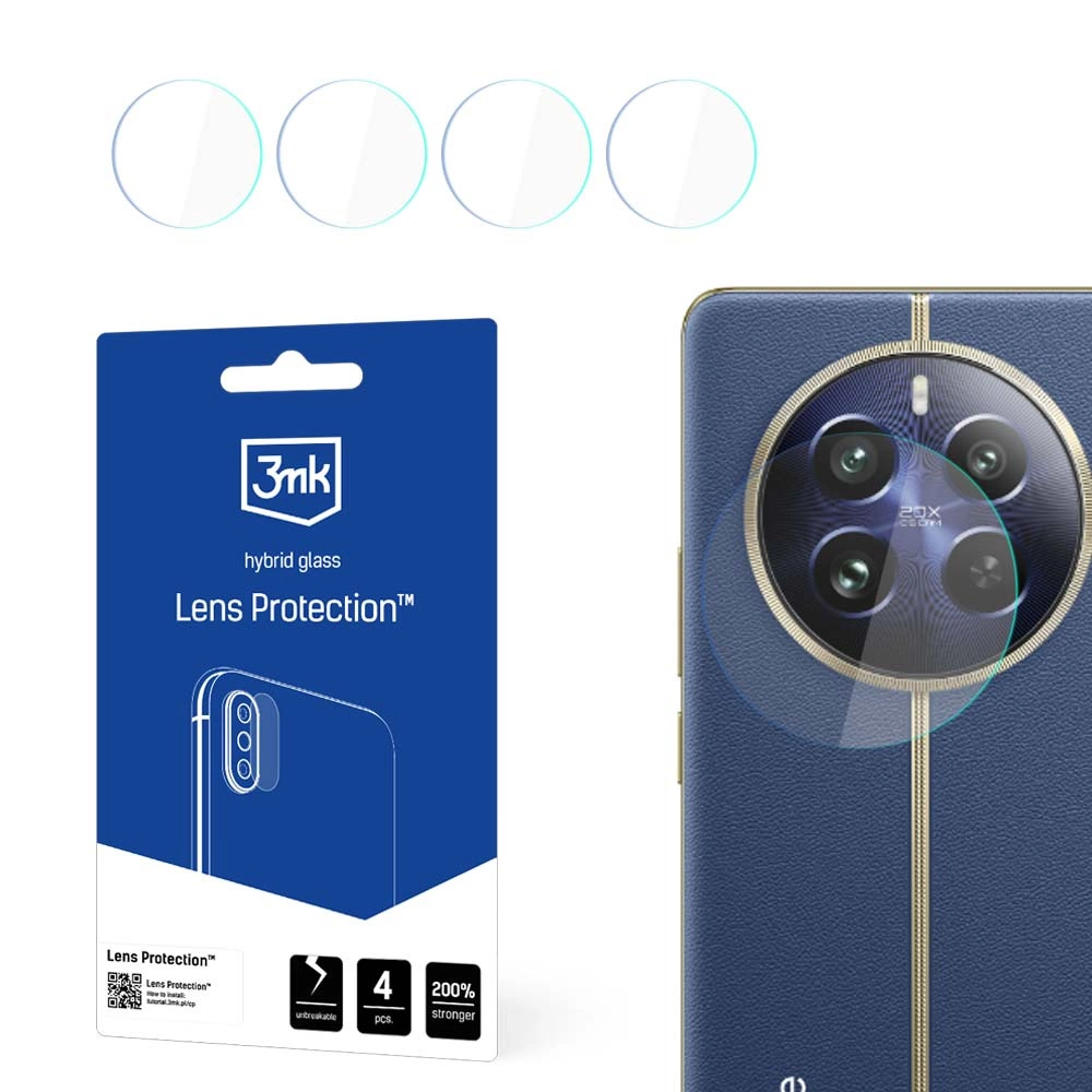 Realme 12 5G 3MK Lens Protection Back Camera Tempered Glass Protector, 4 pcs.