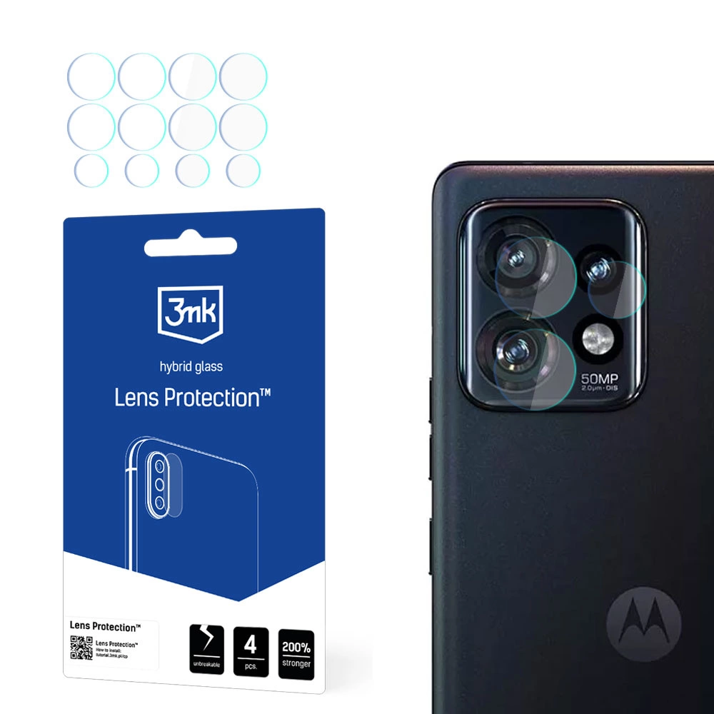 Motorola Edge 50 Pro 3MK Lens Protection Back Camera Tempered Glass Protector, 4 pcs.