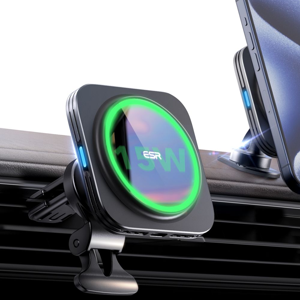 Автомобильный держатель ESR Halolock Magnetic QI2 с индуктивным зарядным...