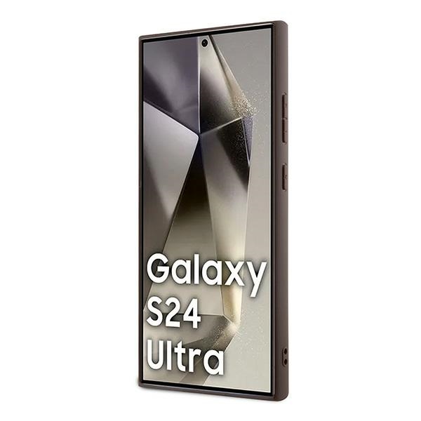 Guess Samsung Galaxy S24 Ultra Case 4G Metal Gold Logo, Brown
