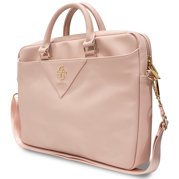 Guess Laptop Bag 16\" ZIP Leather Triangle, Pink