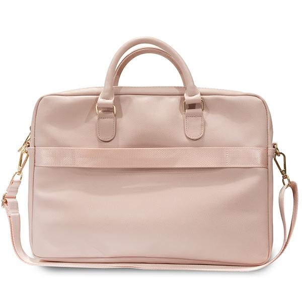 Guess Laptop Bag 16\" ZIP Leather Triangle, Pink