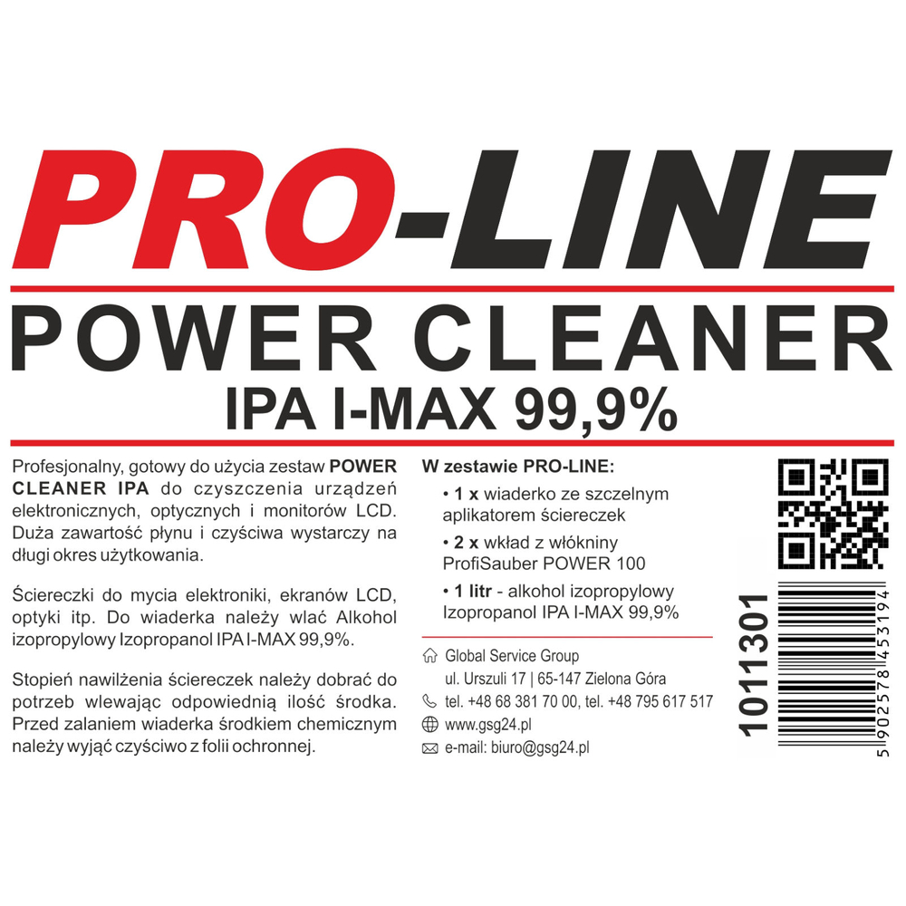 POWER CLEANER IPA set for cleaning electronics, optics and PRO-LINE monitors