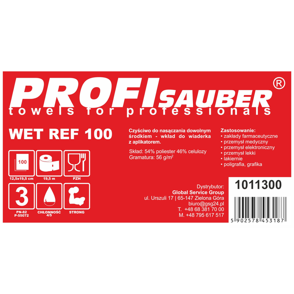Profi Sauber POWER 100 Lint-Free Cleaning Cloths Roll, 100 pcs