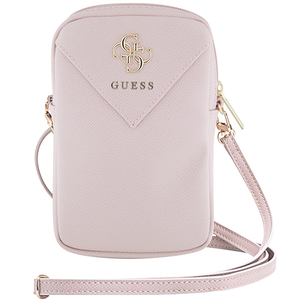 Guess Phone Bag ZIP Leather Triangle, Pink