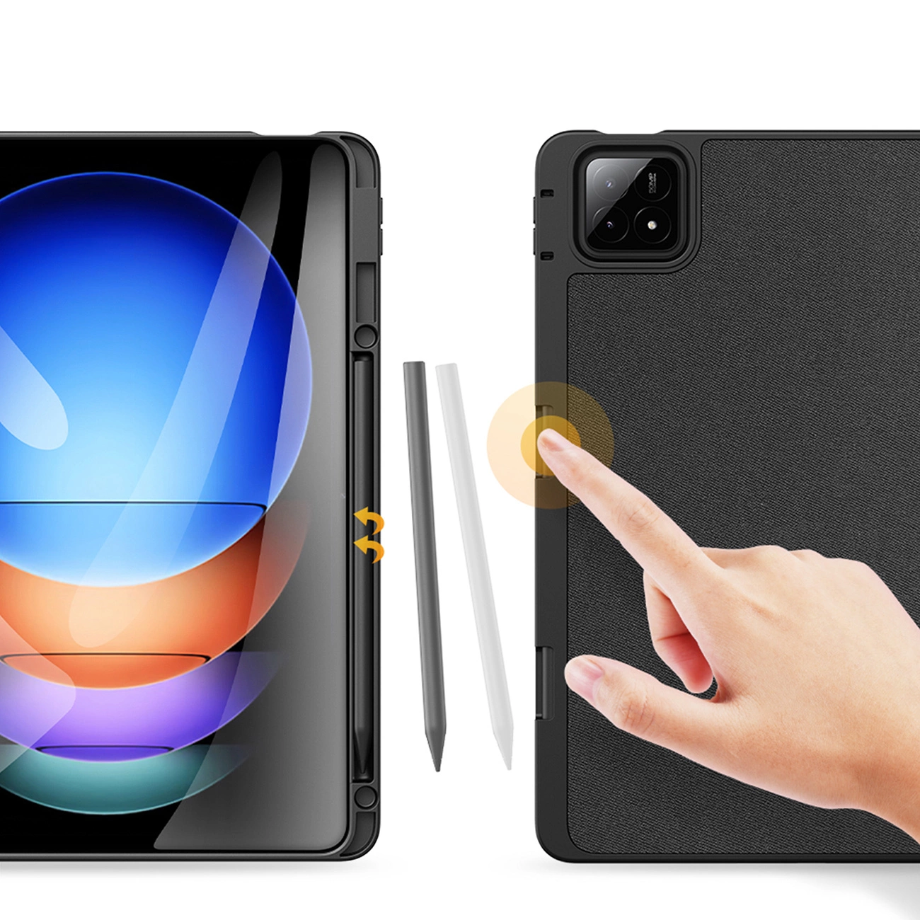 Dux Ducis Domo flip and smart sleep case for Xiaomi Pad 6S Pro 12.4'' - black