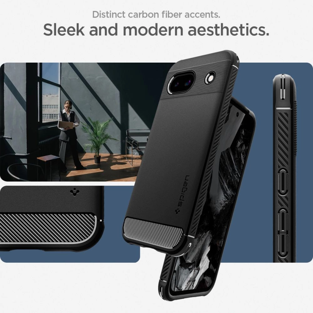 Spigen Rugged Armor case for Google Pixel 8A - matte black