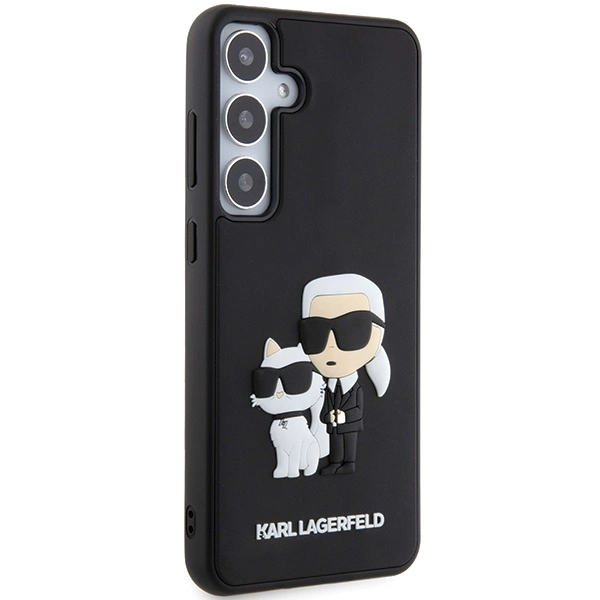 Samsung Galaxy S24 (SM-S921) Karl Lagerfeld 3D Rubber Karl & Choupette Cover Case, Black
