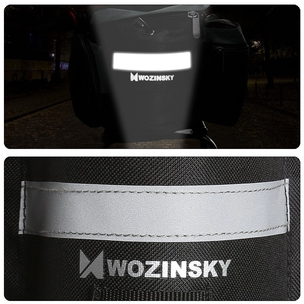 Wozinsky velosipēda somiņa ar plecu siksnu 6l melna (WBB3BK) | bike carrier bag with shoulder strap black