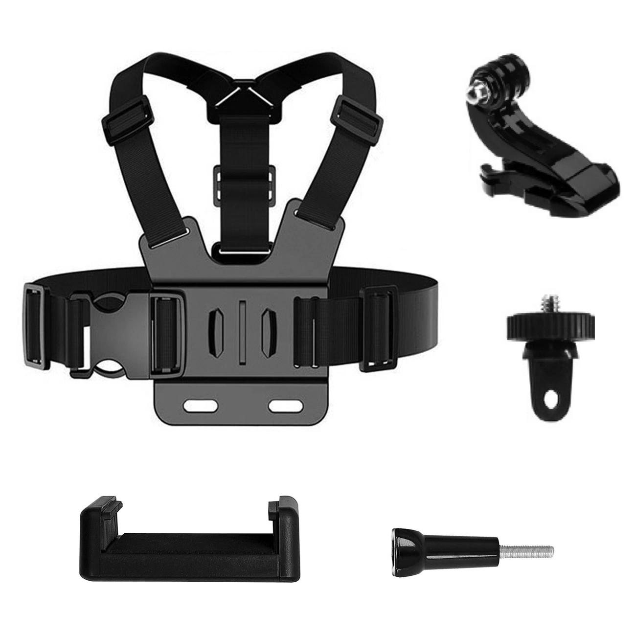 GoPro Chest Strap set of accessories 5in1 for GoPro, DJI, Insta360, SJCam, Eken sports cameras (GoPro 5 in 1 chest...
