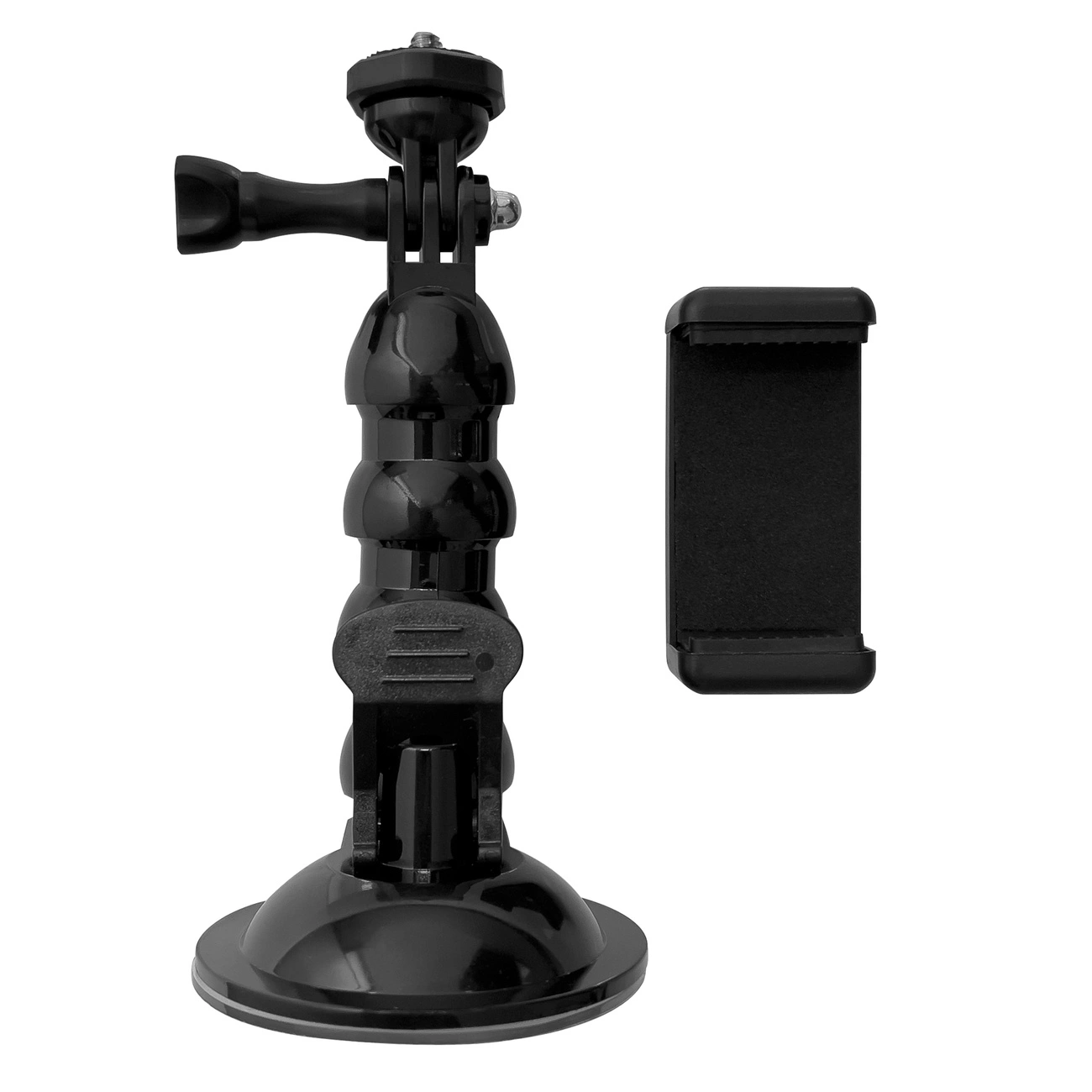 GoPro suction cup holder for GoPro, DJI, Insta360, SJCam, Eken sports cameras + smartphone adapter (GoPro car suction...