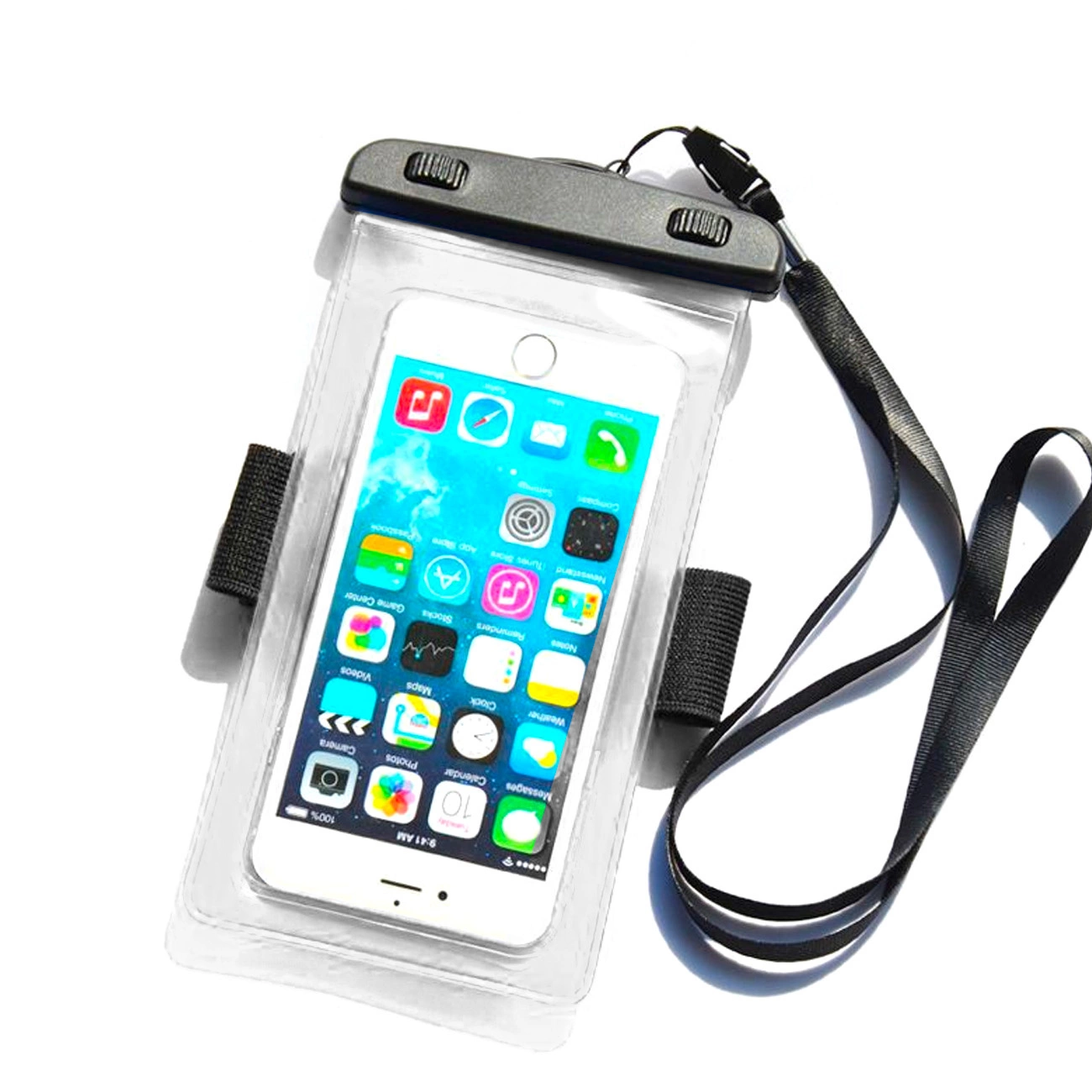 PVC ūdensnecaurlaidīgs rokassprādžu telefona futrālis - caurspīdīgs | waterproof armband phone case transparent