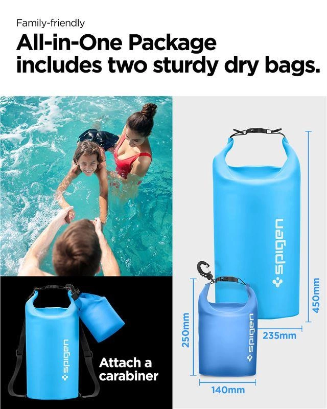 Spigen Aqua Shield A630 bag waterproof 20 l + bag 2 l - blue