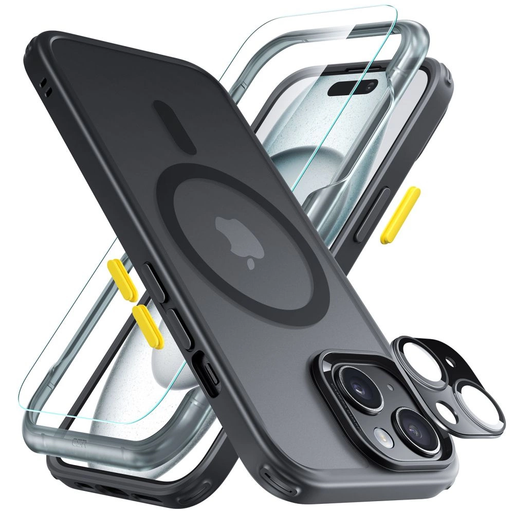 ESR Classic Pro Set Halolock MagSafe чехол + стекло для дисплея и камеры iPhone 15 -...