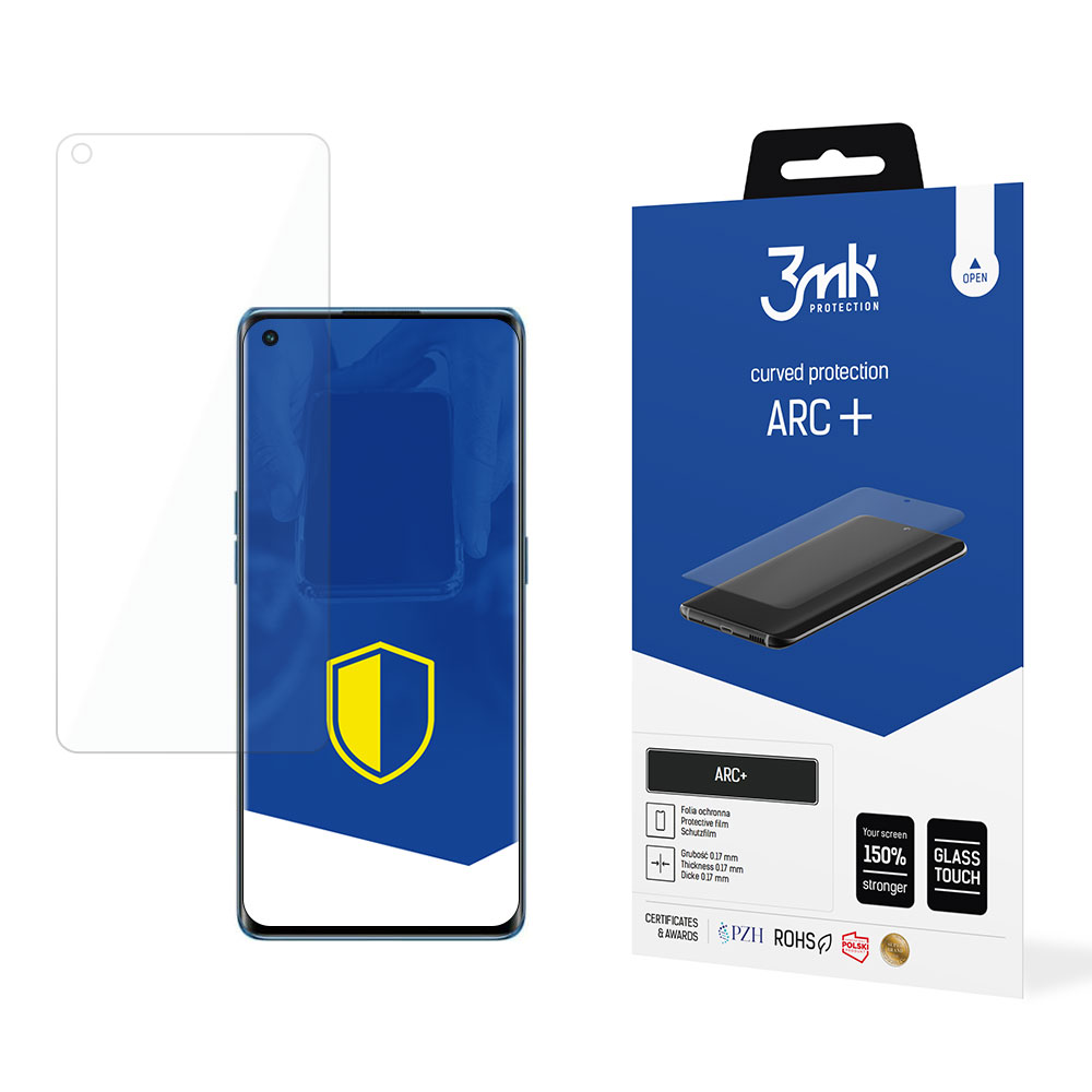 Oppo Reno 6 5G Aizsargplēve uz Visu Ekrānu | 3MK ARC+ Protective Film Rounded Fullscreen Protector