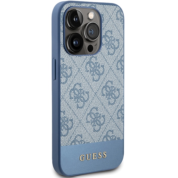 Guess iPhone 15 Pro Case 4G Stripe Collection, Blue