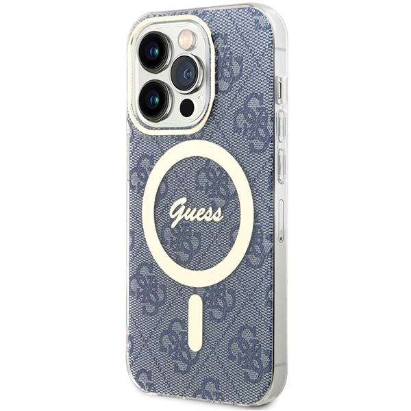 Guess iPhone 15 Pro Case IML 4G MagSafe, Blue
