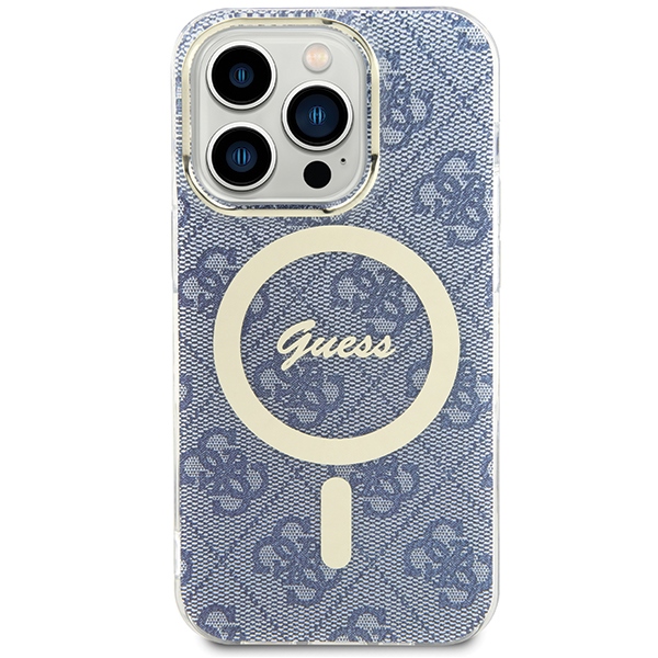 Guess iPhone 15 Pro Case IML 4G MagSafe, Blue