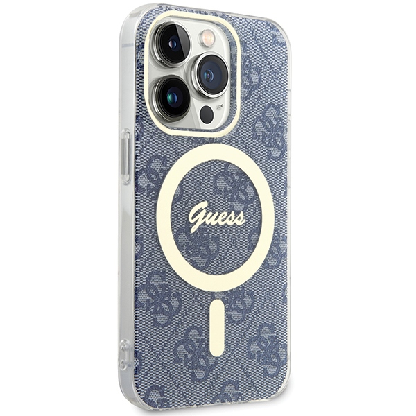 Guess iPhone 15 Pro Case IML 4G MagSafe, Blue