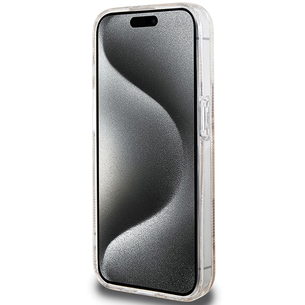 Guess iPhone 15 Pro Case IML GCube MagSafe, Brown
