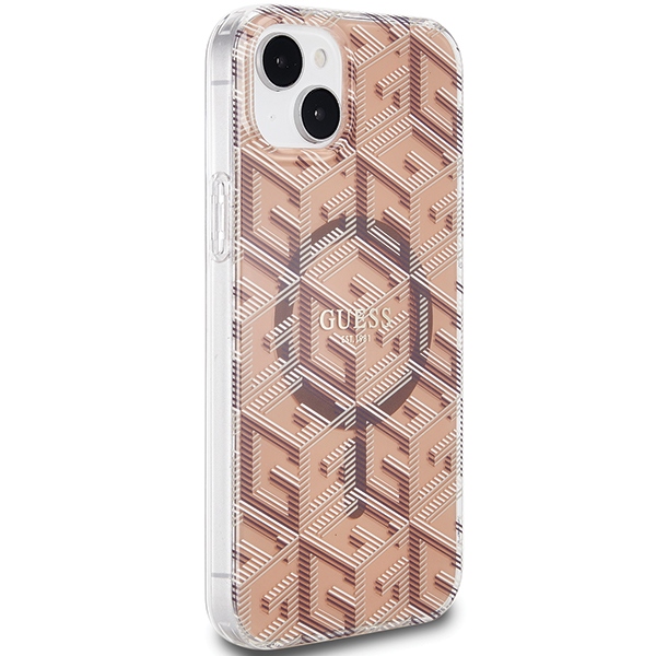 Guess iPhone 15 Plus / 14 Plus Case IML GCube MagSafe, Brown