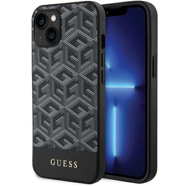 Guess iPhone 15 / 14 / 13 Case GCube Stripes MagSafe, Black