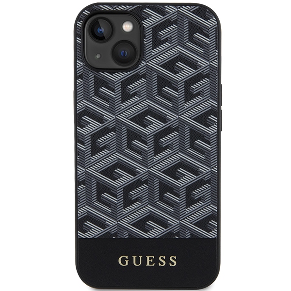 Guess iPhone 15 / 14 / 13 Case GCube Stripes MagSafe, Black