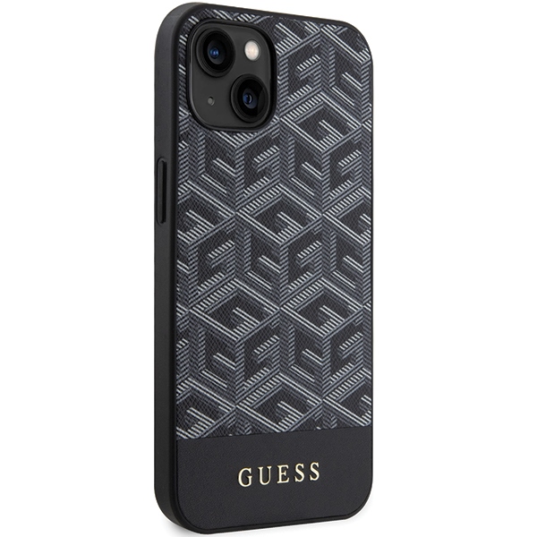 Guess iPhone 15 / 14 / 13 Case GCube Stripes MagSafe, Black