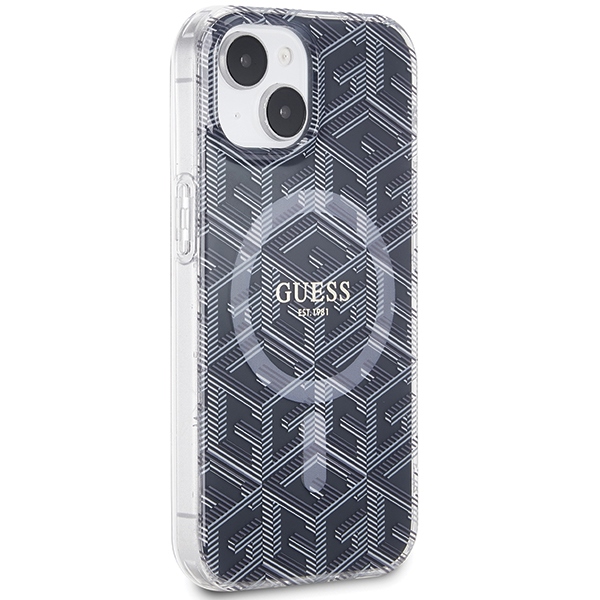 Guess iPhone 15 / 14 / 13 чехол IML GCube MagSafe, черный