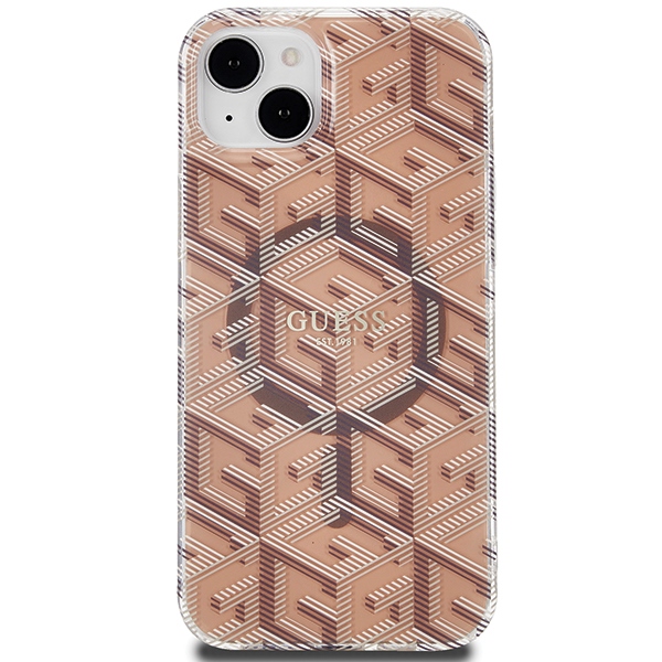 Guess iPhone 15 / 14 / 13 Case IML GCube MagSafe, Brown
