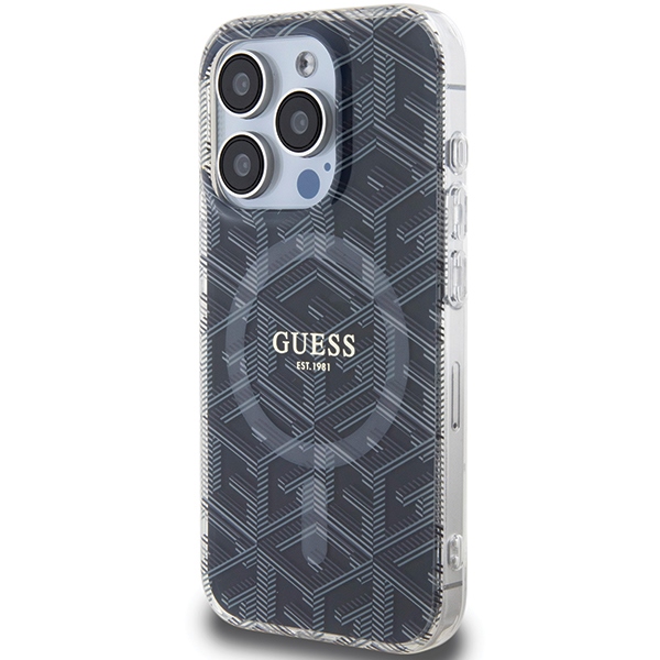 Guess iPhone 15 Pro Max Case IML GCube MagSafe, Black