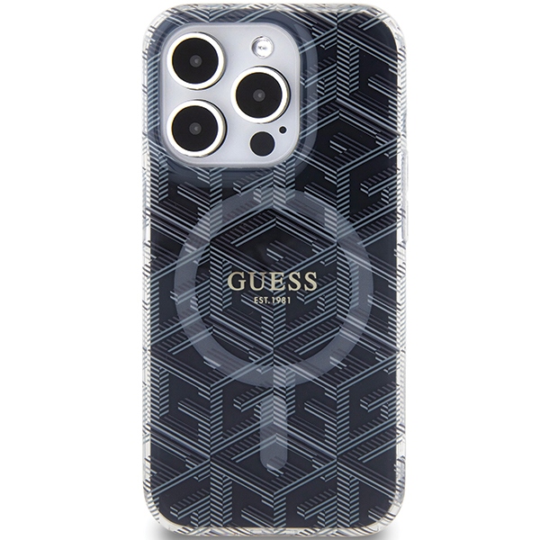 Guess iPhone 15 Pro Max Case IML GCube MagSafe, Black