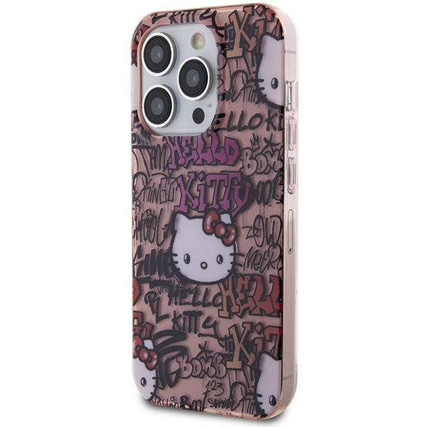 Hello Kitty iPhone 14 Pro Case IML Tags Graffiti, Pink