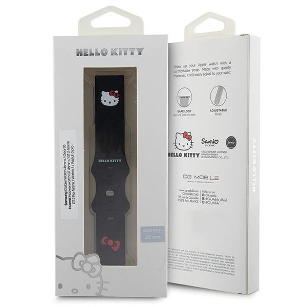 Hello Kitty Silicone Kitty Head universāla siksniņa 22mm, melna